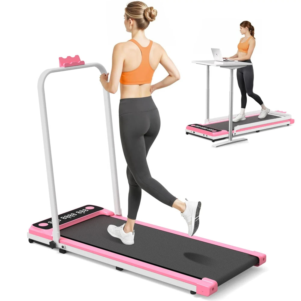 Pink Portable Folding Walking Pad