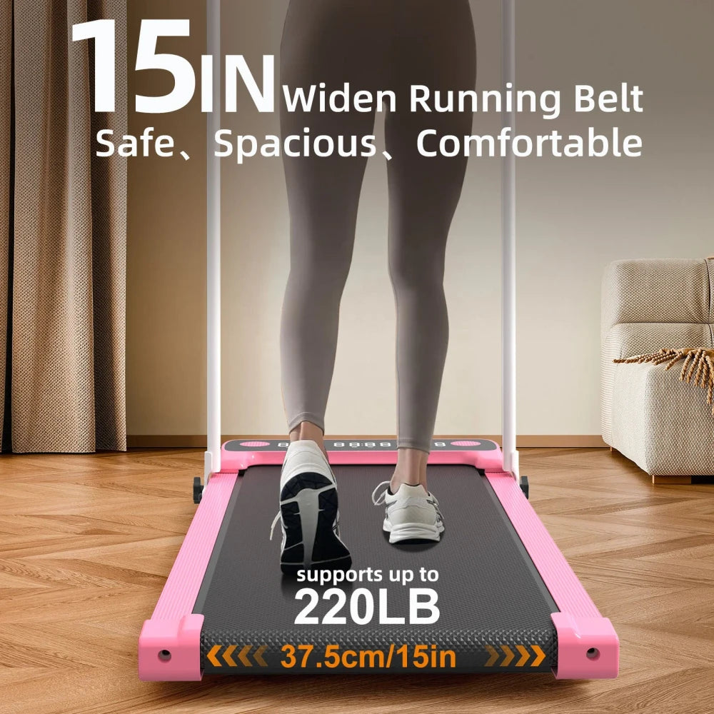 Pink Portable Folding Walking Pad