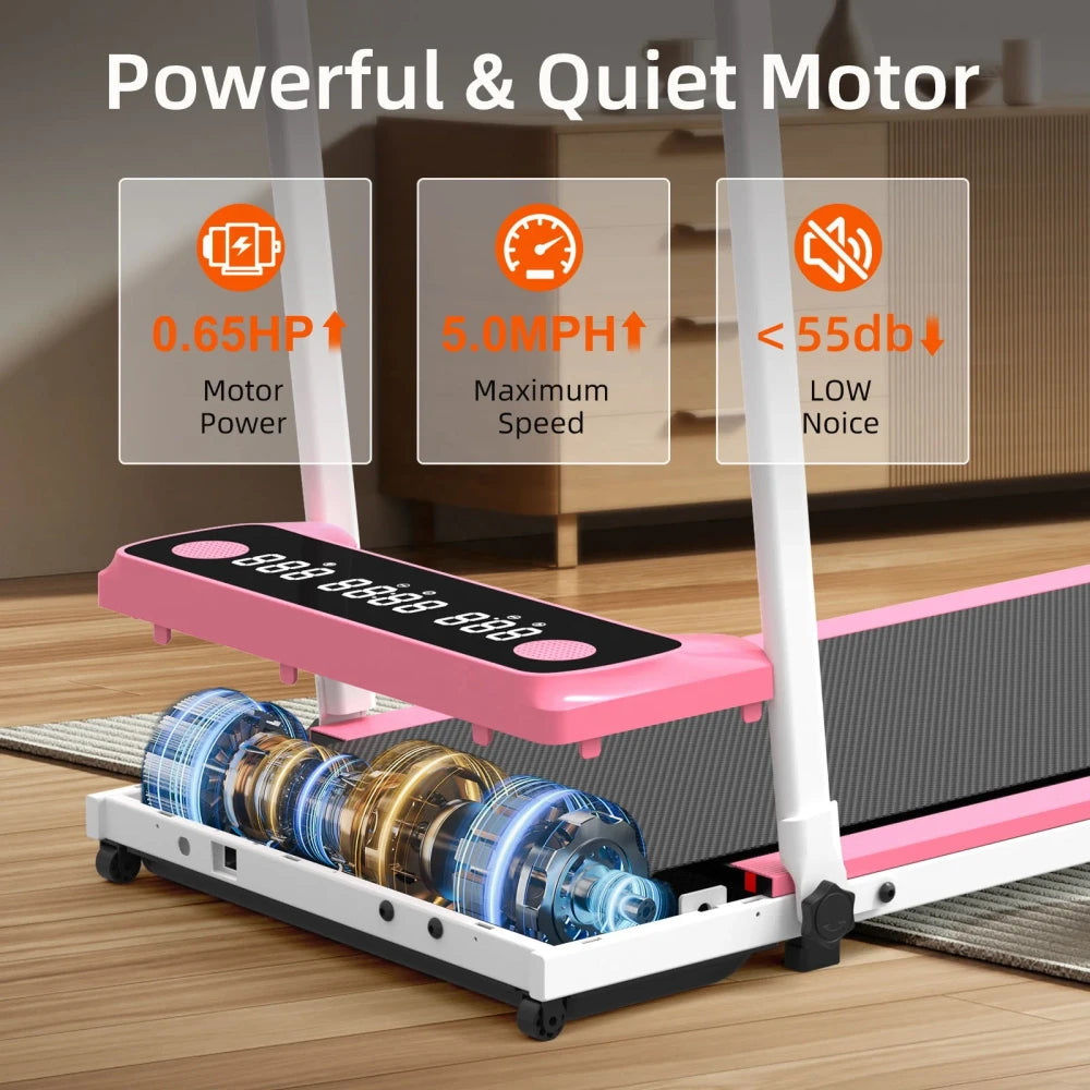 Pink Portable Folding Walking Pad